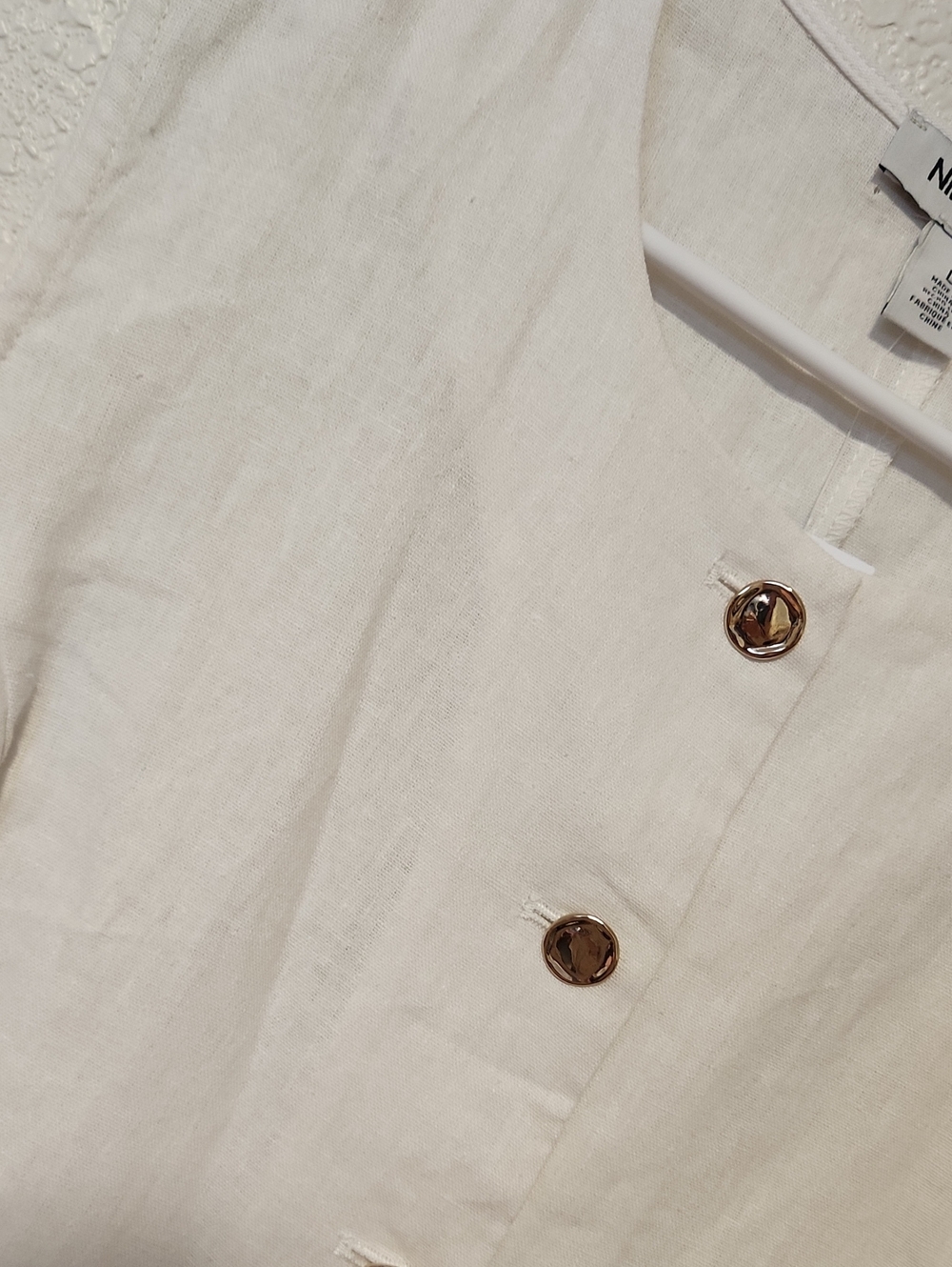 420.Nine West Linen Blend Vest - Picture 3 of 6